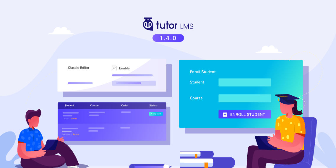 Tutor LMS v1.4.0: Page Builder Support, Manual Enrollment, Sticky Lesson Sidebar Options & So Much More!