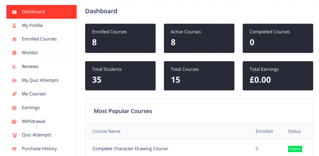 build a site like udemy instructor dashboard