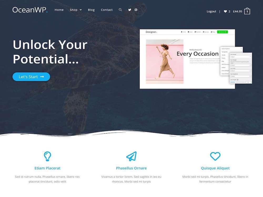 OceanWP theme homepage