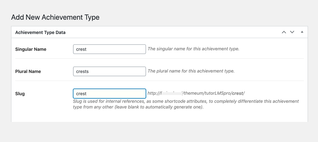 Create an Achievement Type