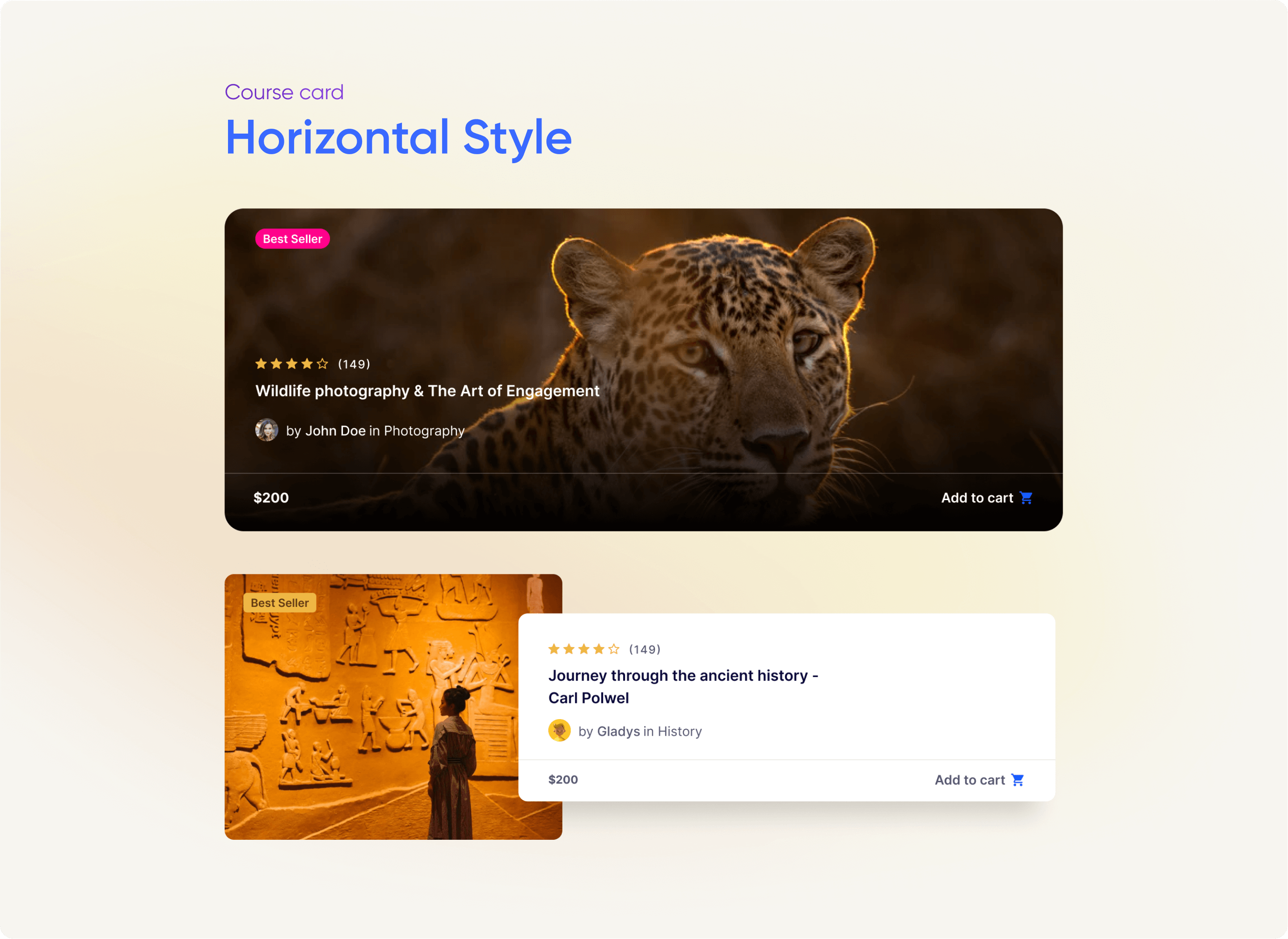 Course card on divi