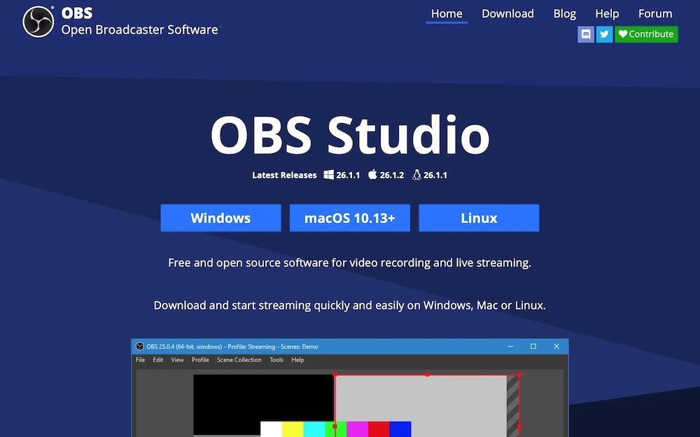 OBS Studio homepage