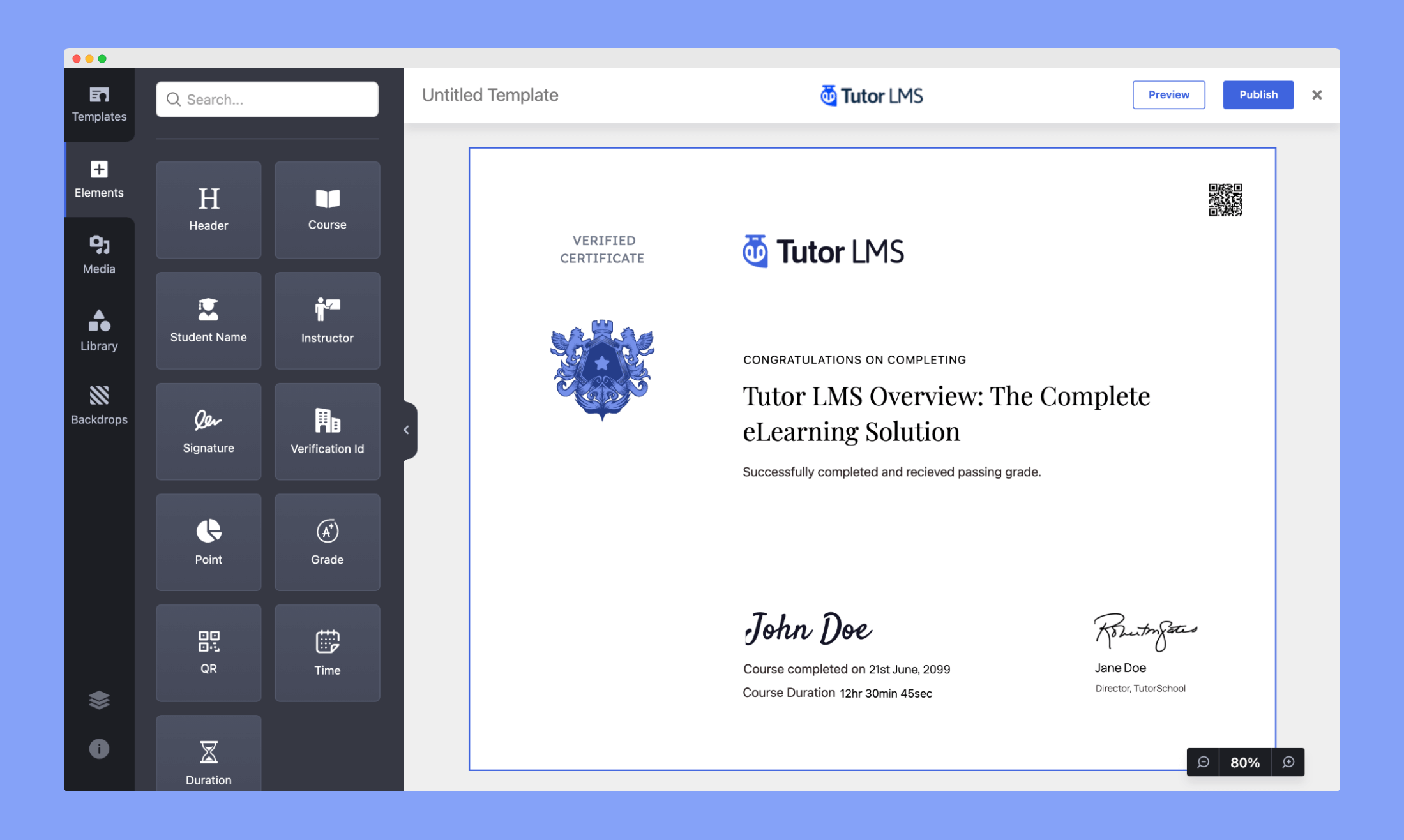 Designing Certificate With a Template