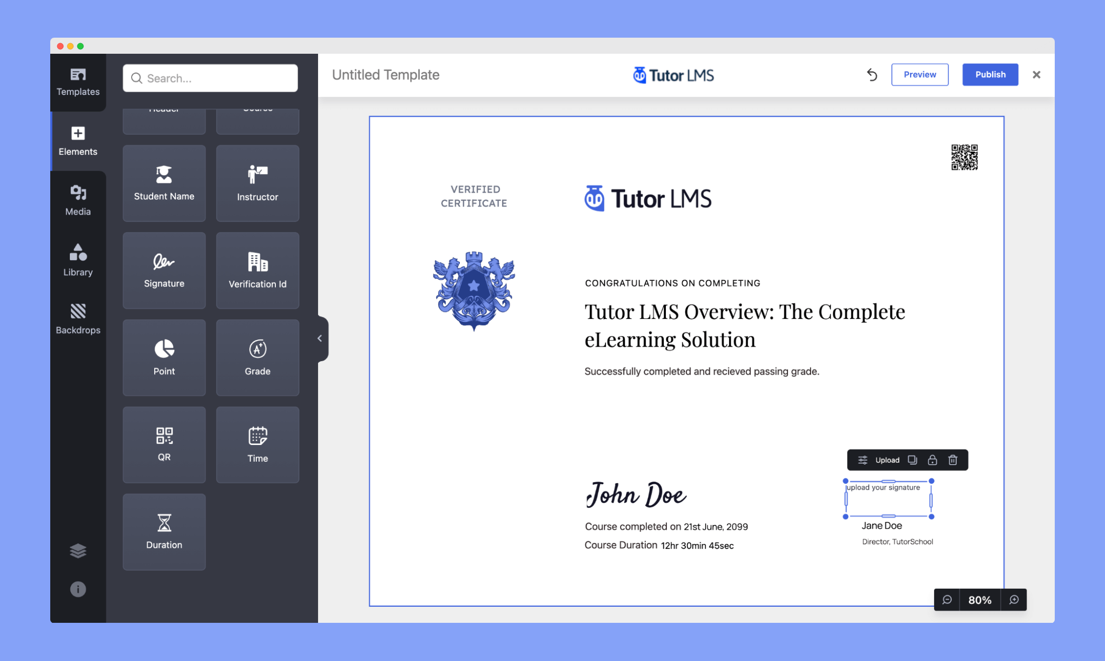 Designing Certificate With a Template