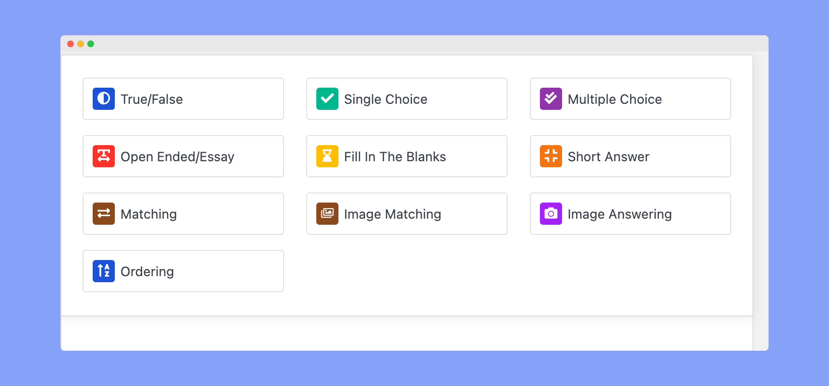 Tutor LMS quiz types