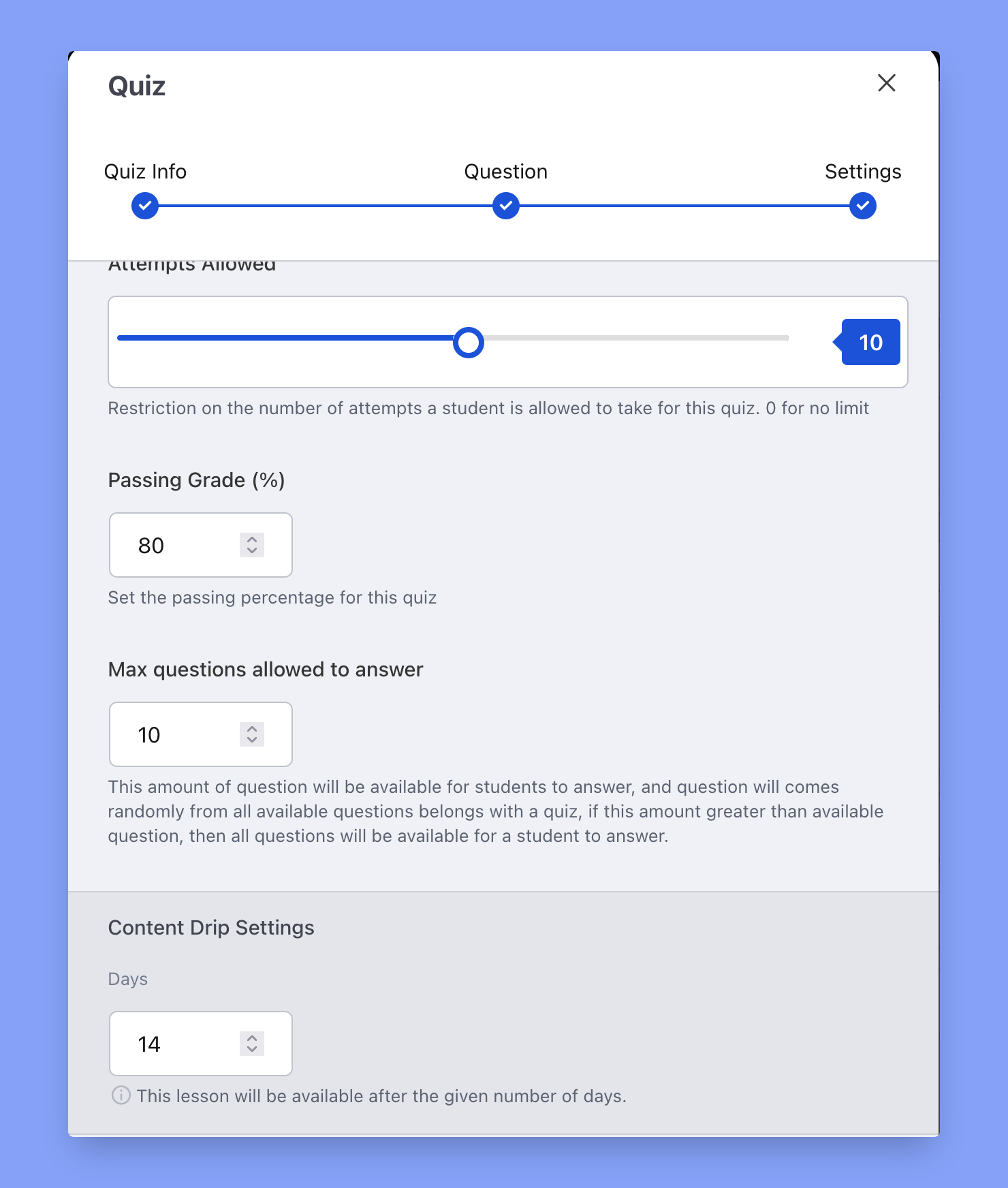 Tutor LMS Pro – Setup content unlocking after X number of days