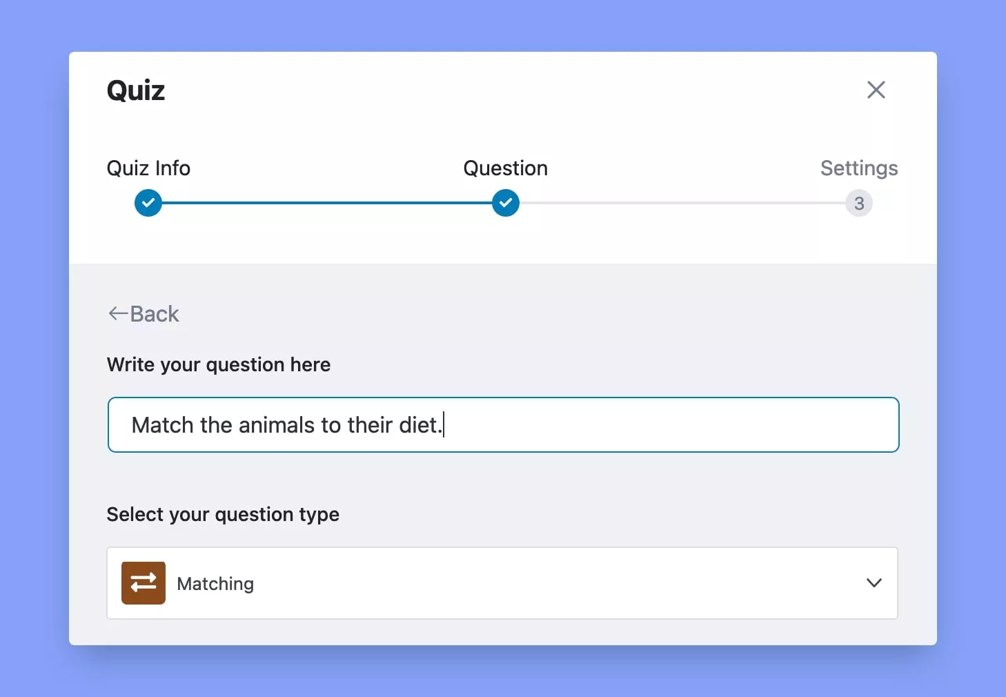 Tutor LMS- Matching question type