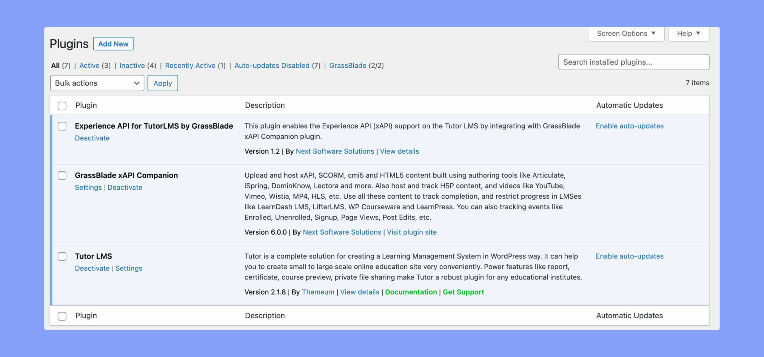 Install and activate the required plugins for integrating SCORM in Tutor LMS
