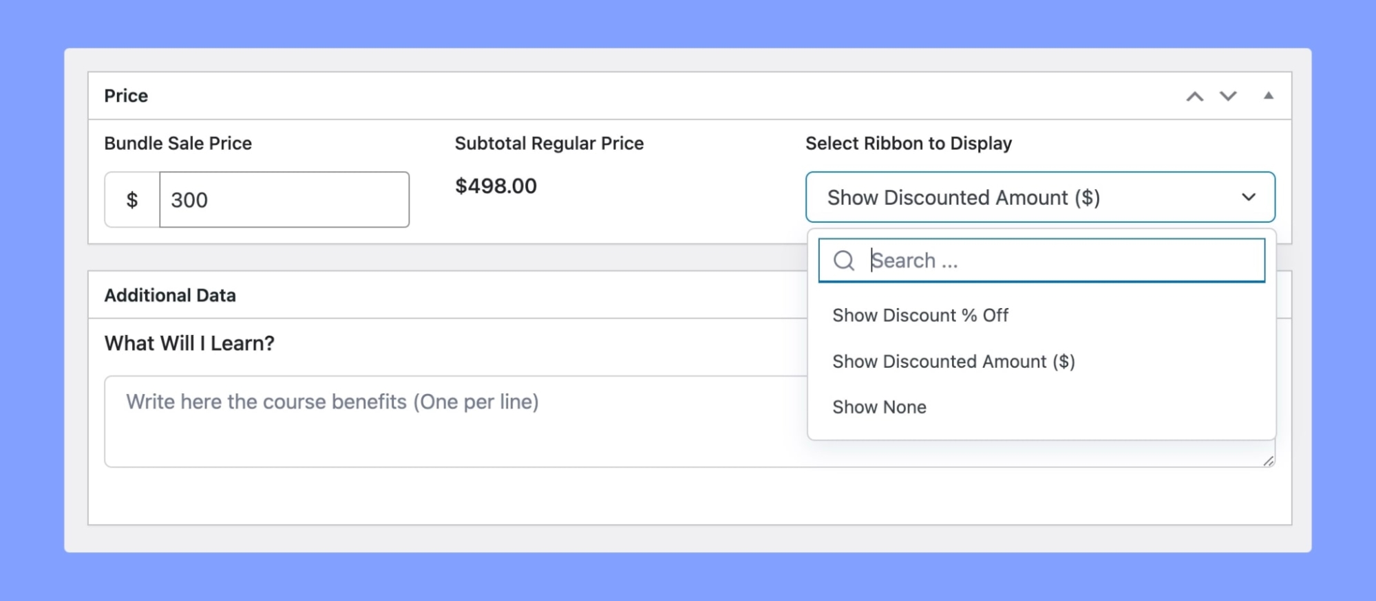 Tutor LMS- Set Bundle Price