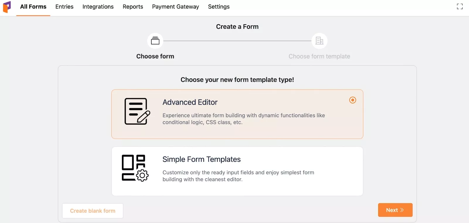 Add new paymattic form