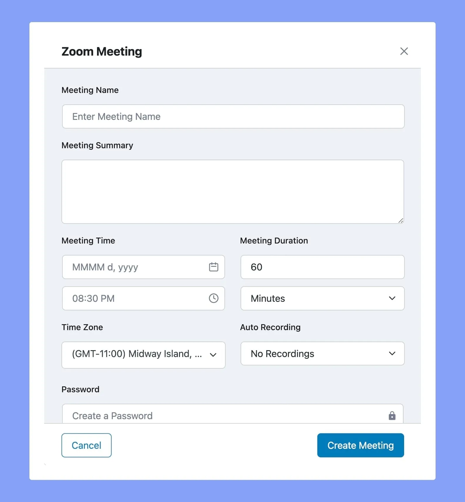 Tutor LMS- Zoom meeting deetails