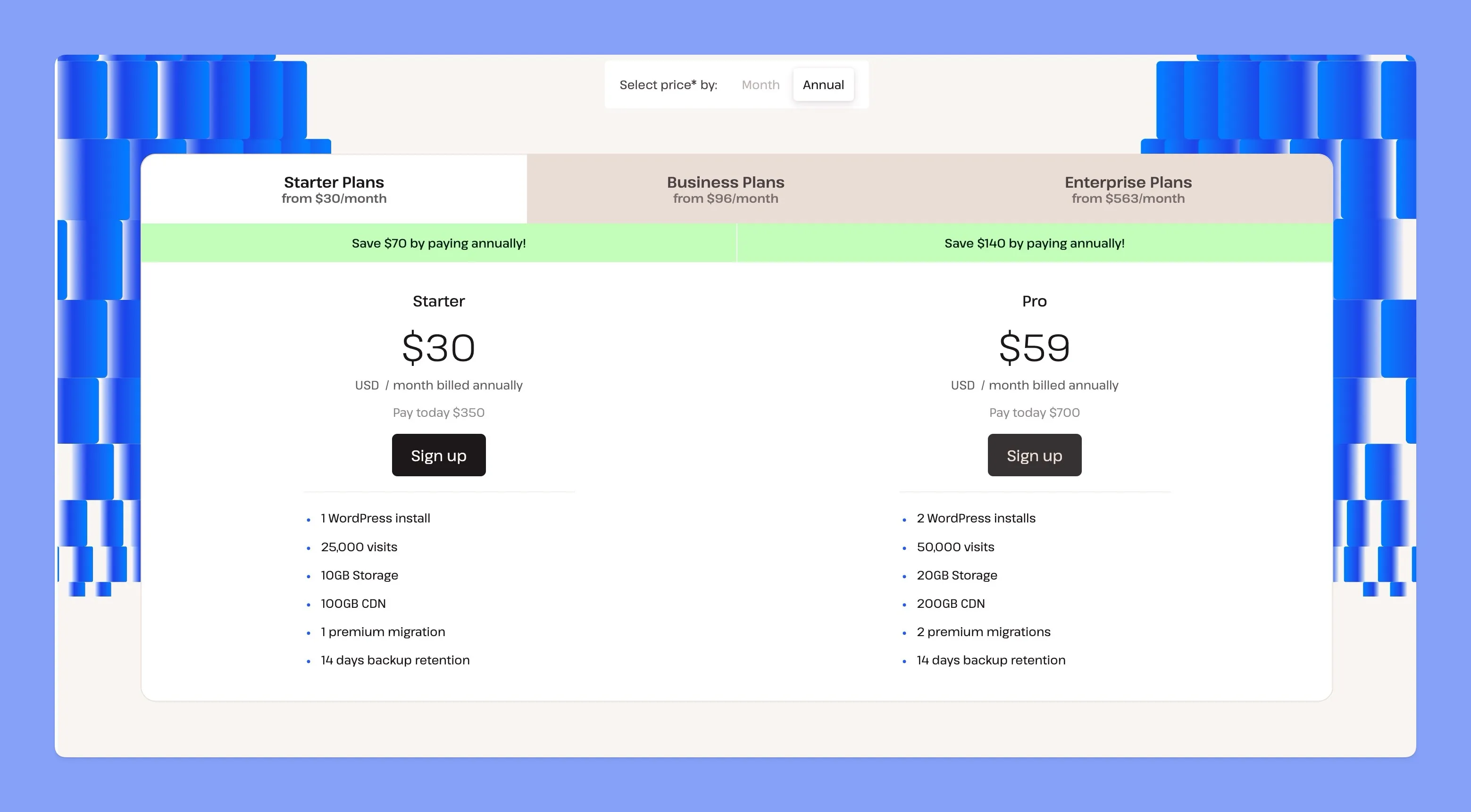 Kinsta Pricing Plan