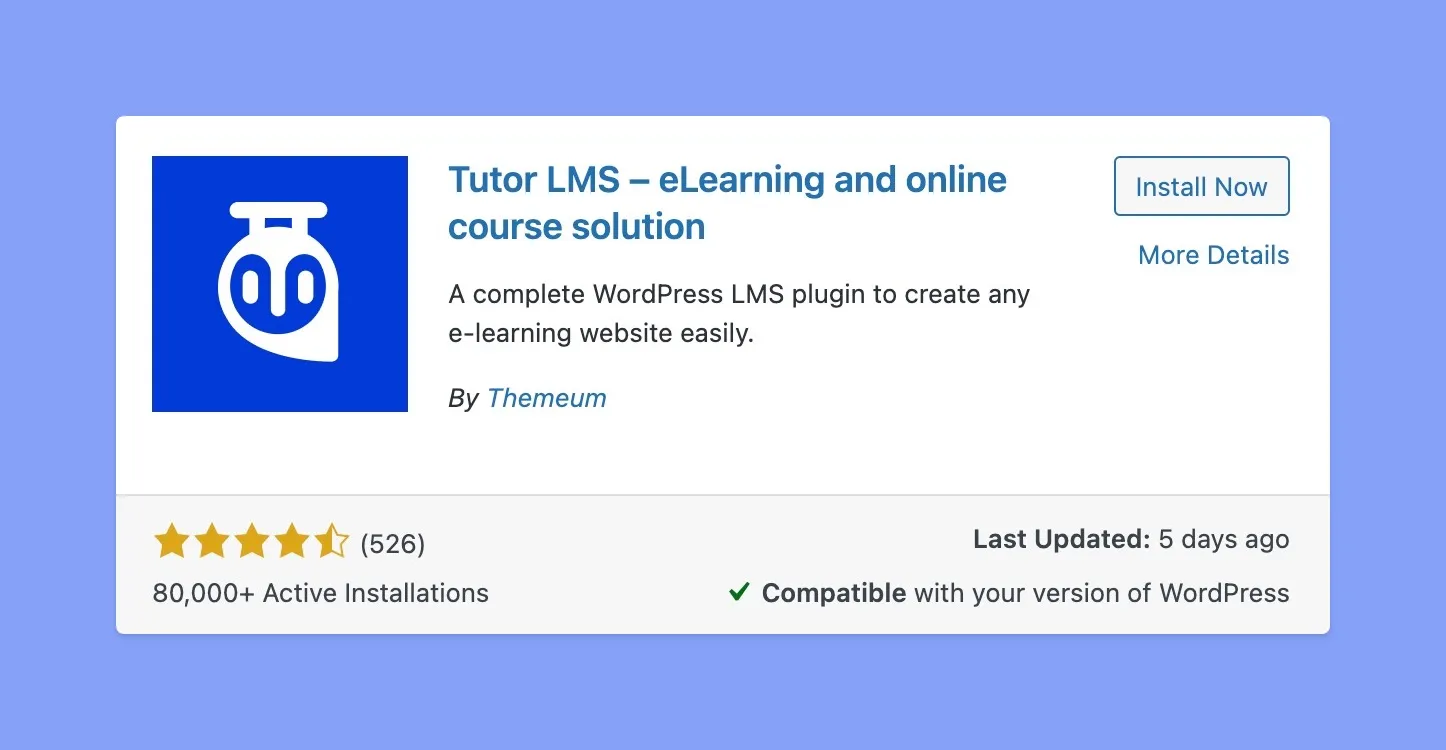 Tutor LMS- Install Plugin