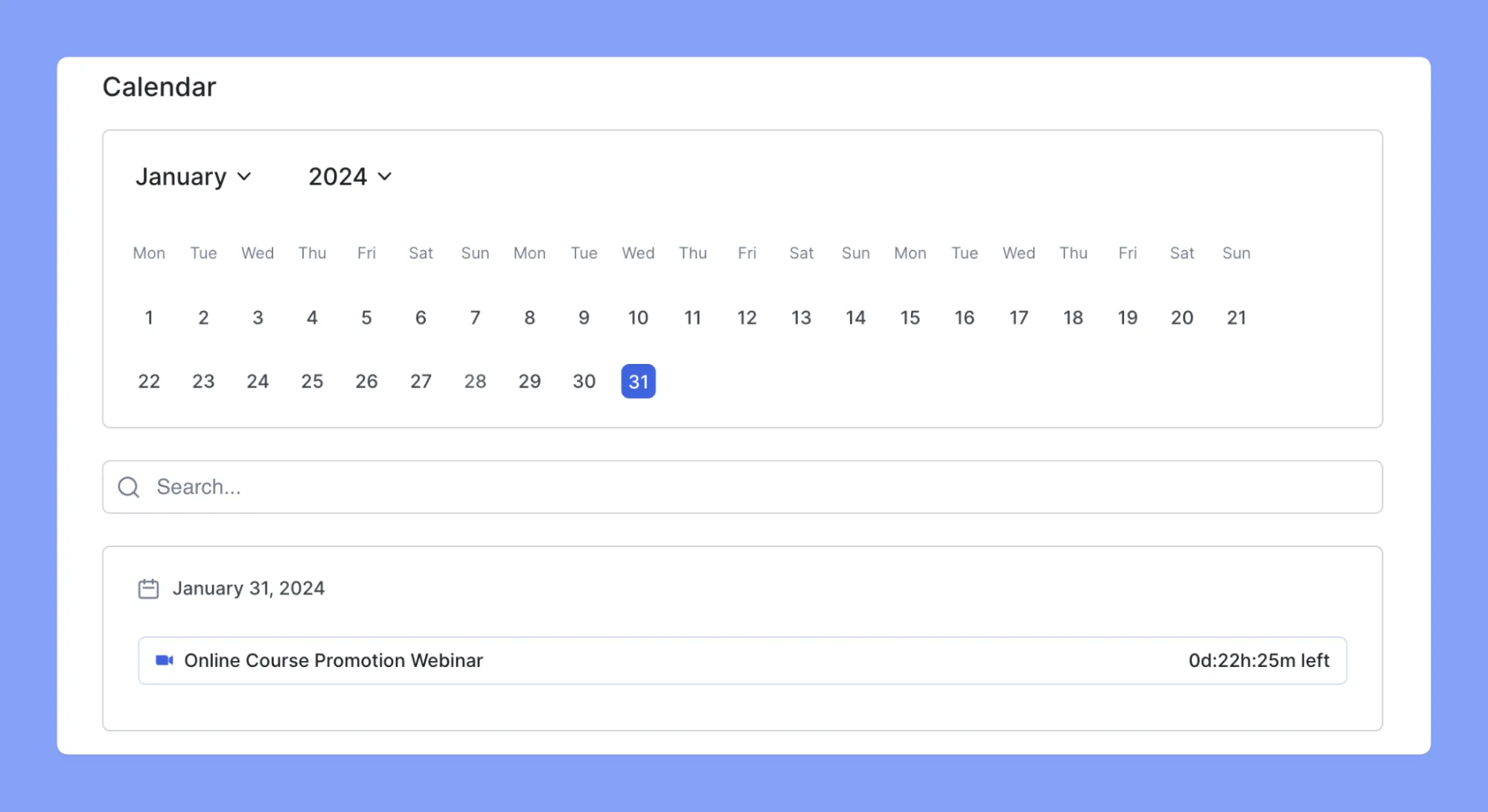 Auto-sync meeting with timing and link- Tutor LMS Calendar Addon