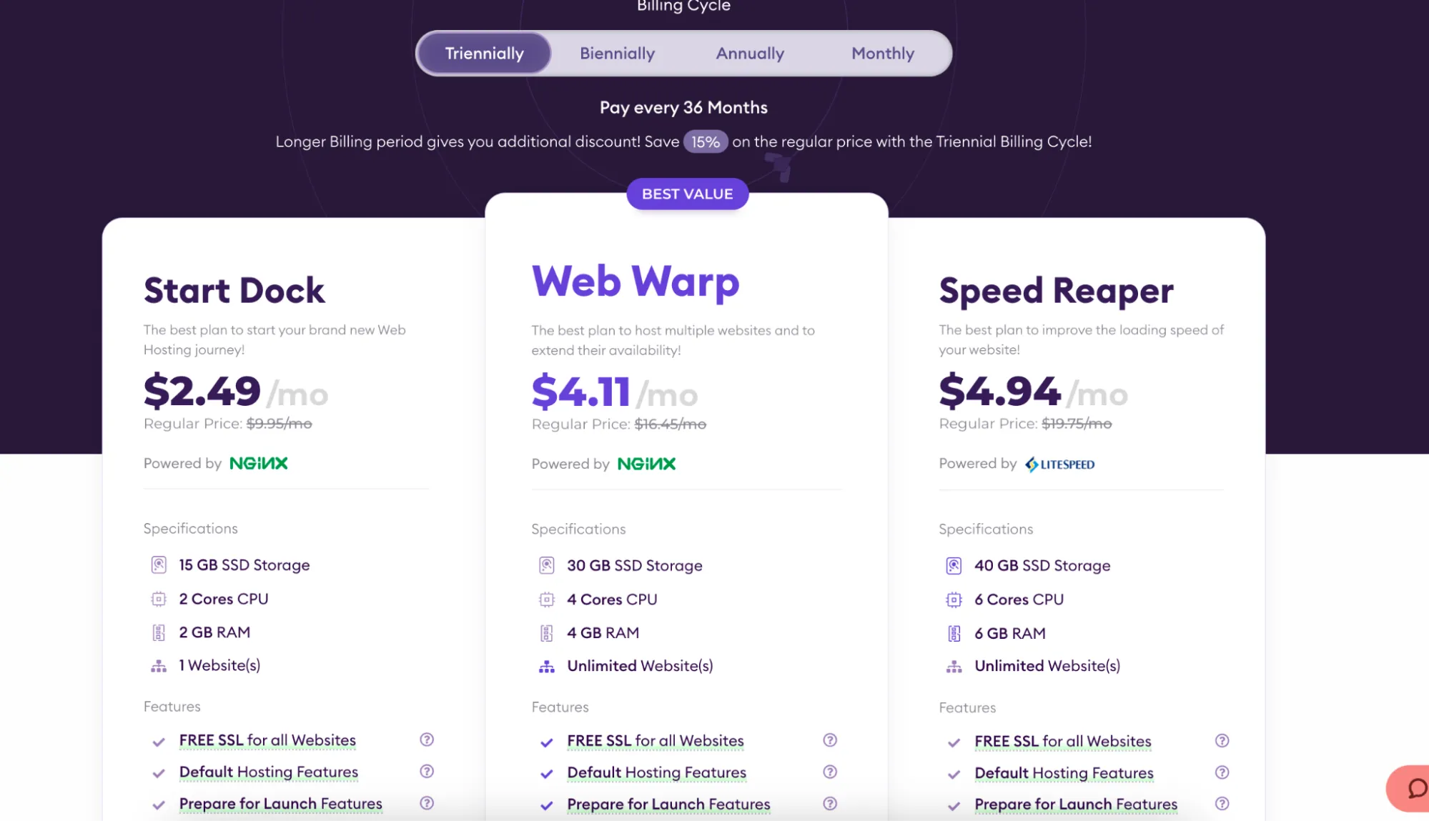 HostArmada pricing page