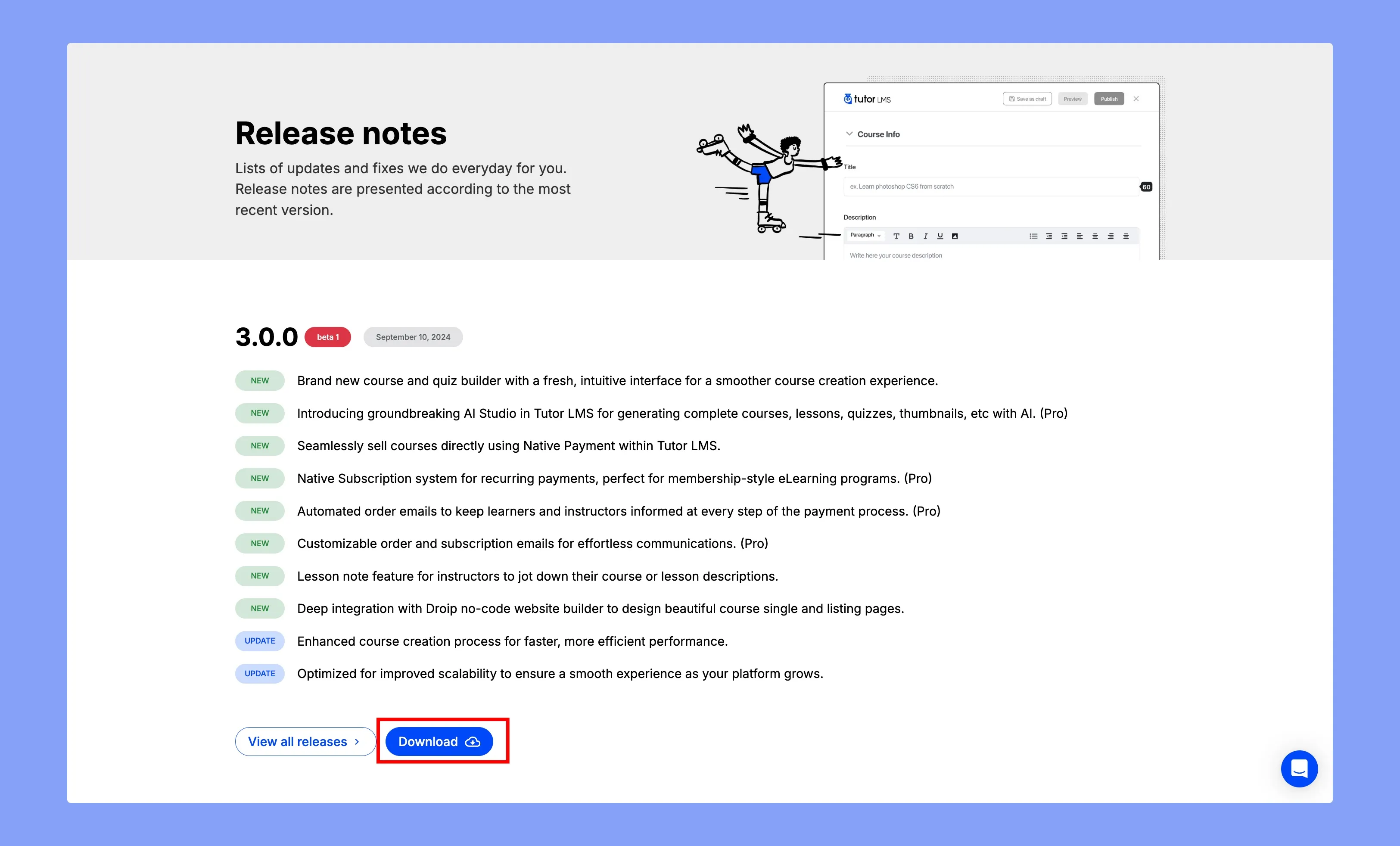 Downlaod Tutor LMS 3.0 Beta1