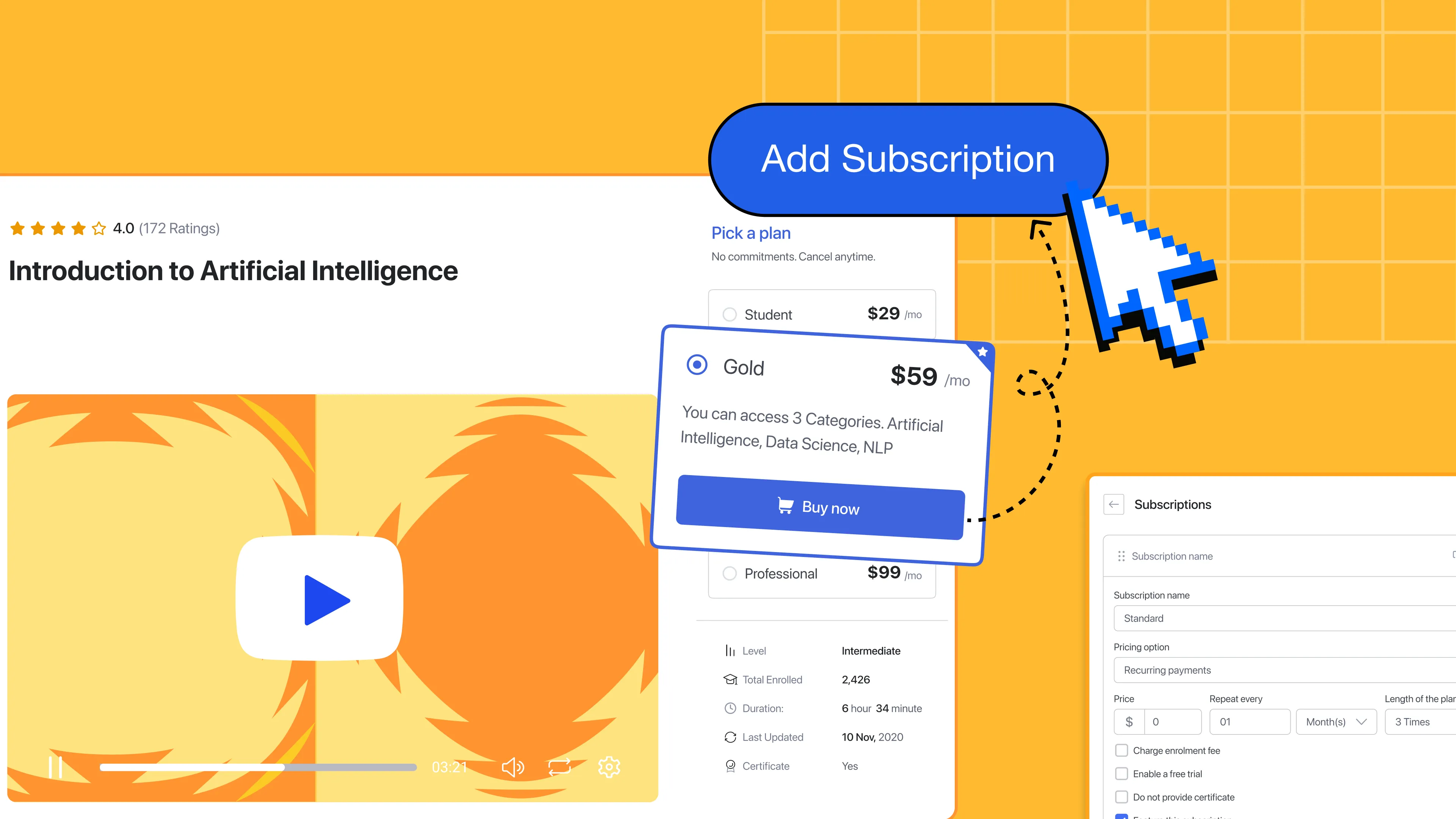 Tutor LMS 3.0 built-in Subscriptions