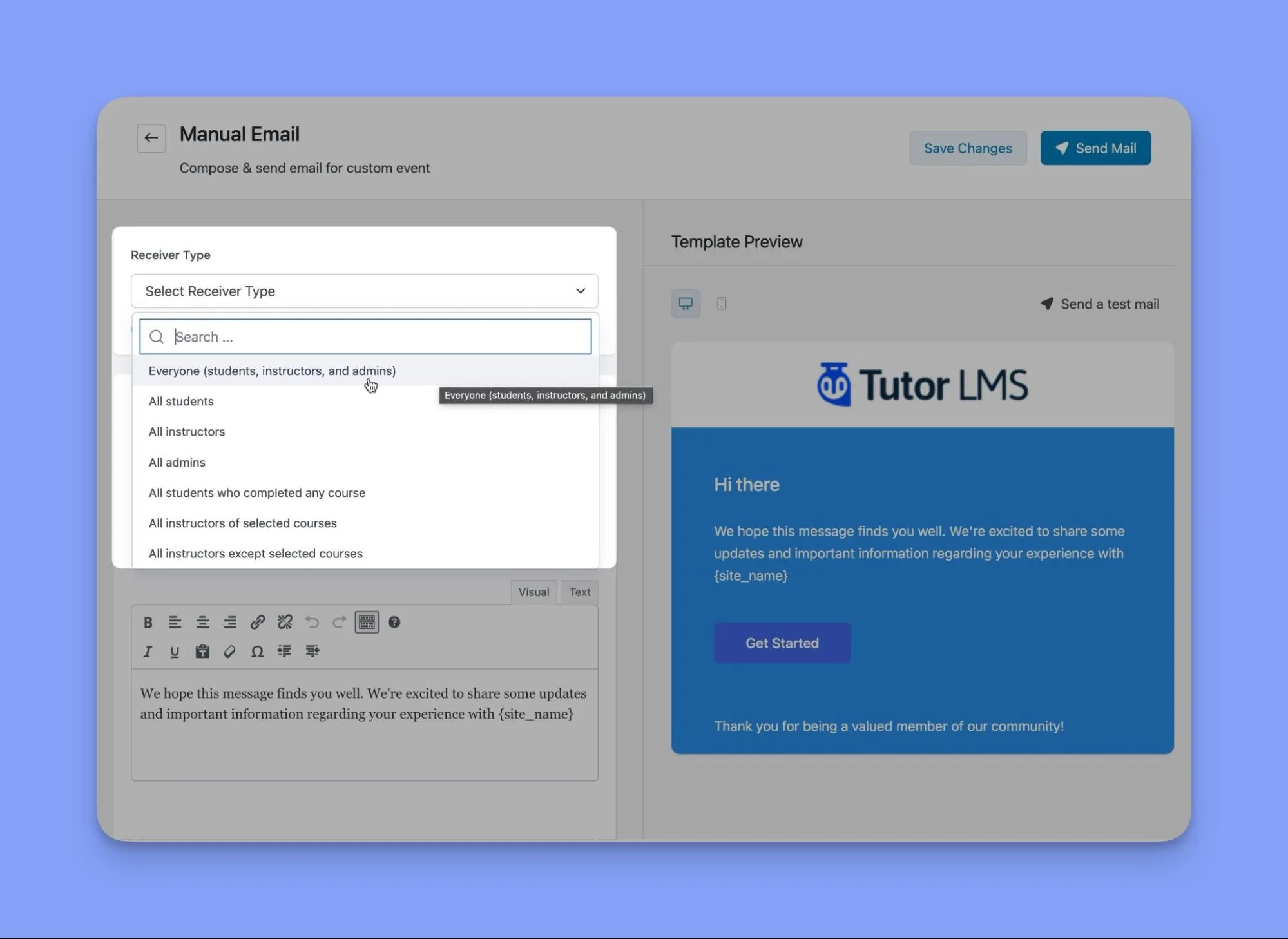 Tutor LMS Add Email participants