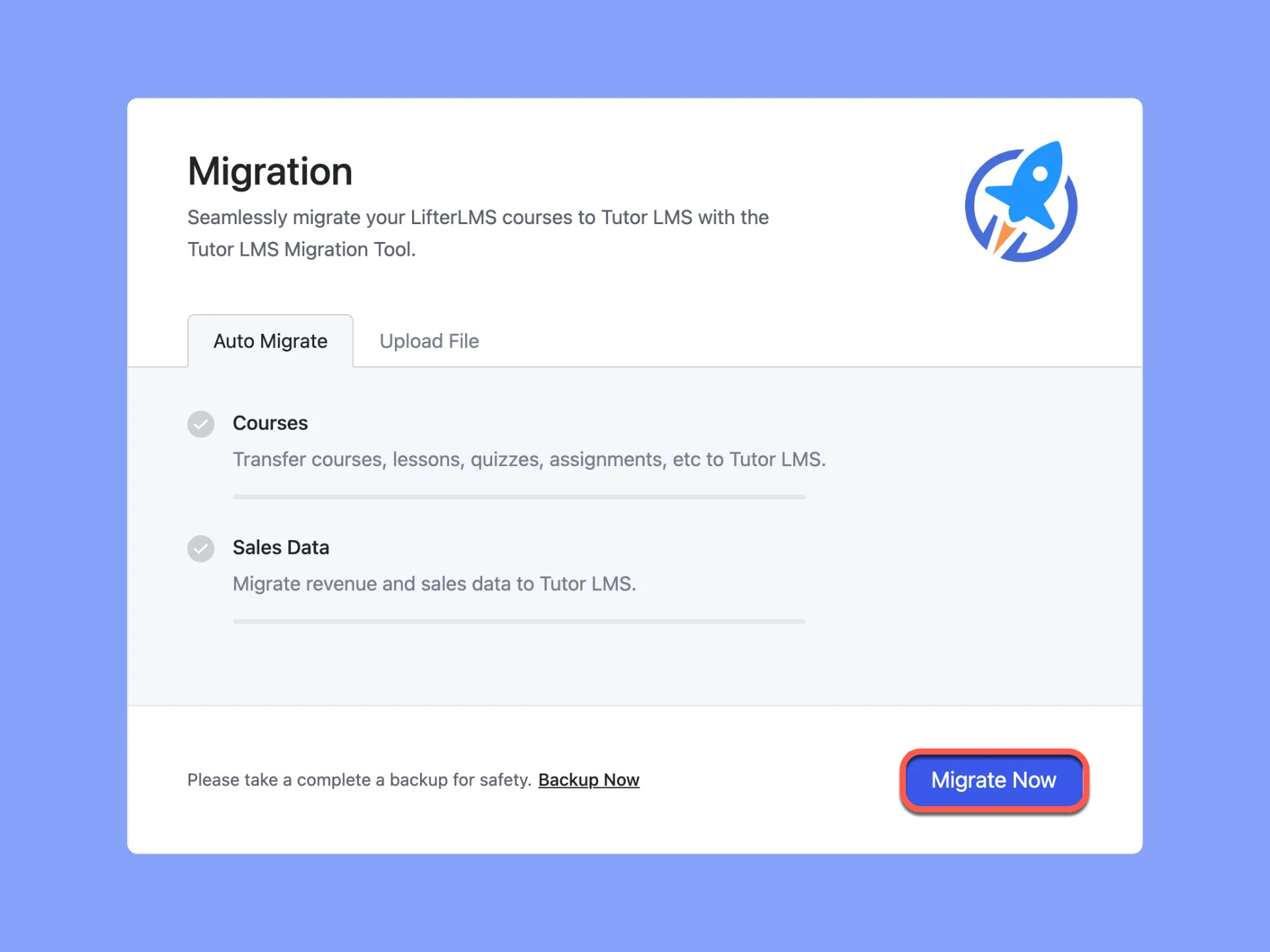 Tutor to Lifter Auto Migration