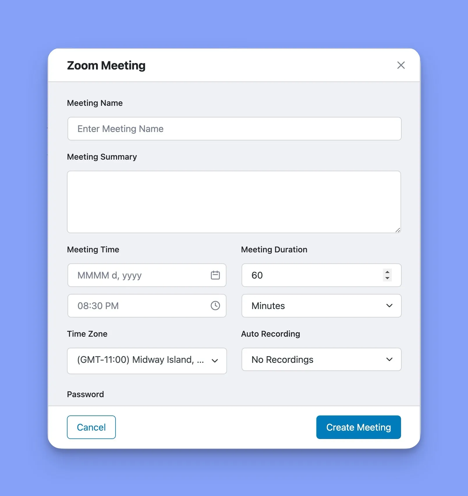 Create Zoom Meeting Tutor LMS