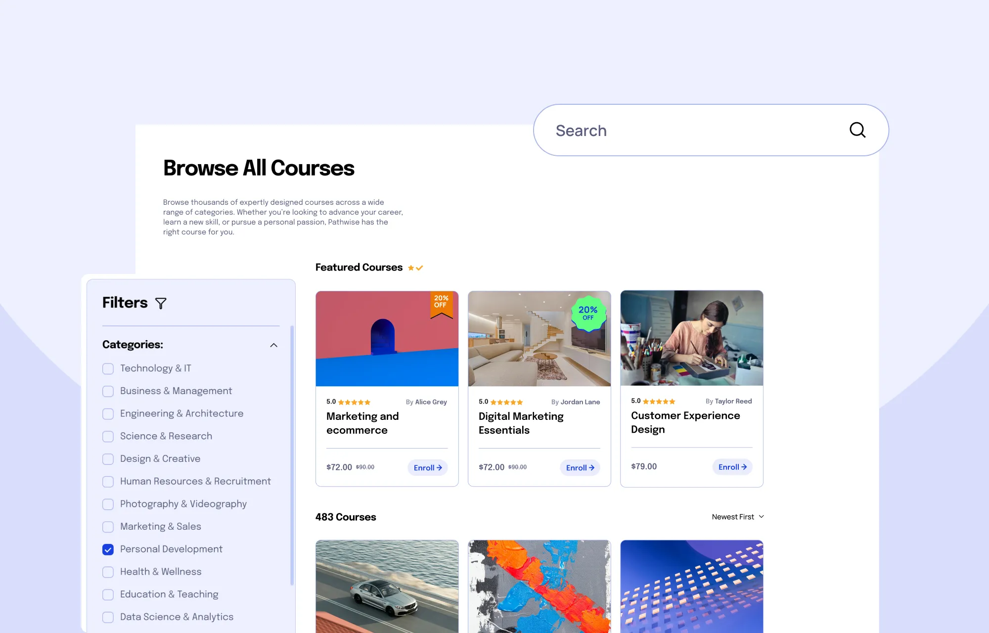 Course pages of Tutor LMS theme