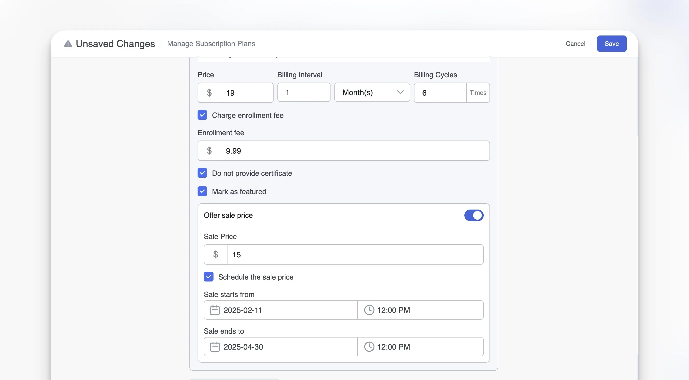 Add Subscription Additional SettingsTutor LMS