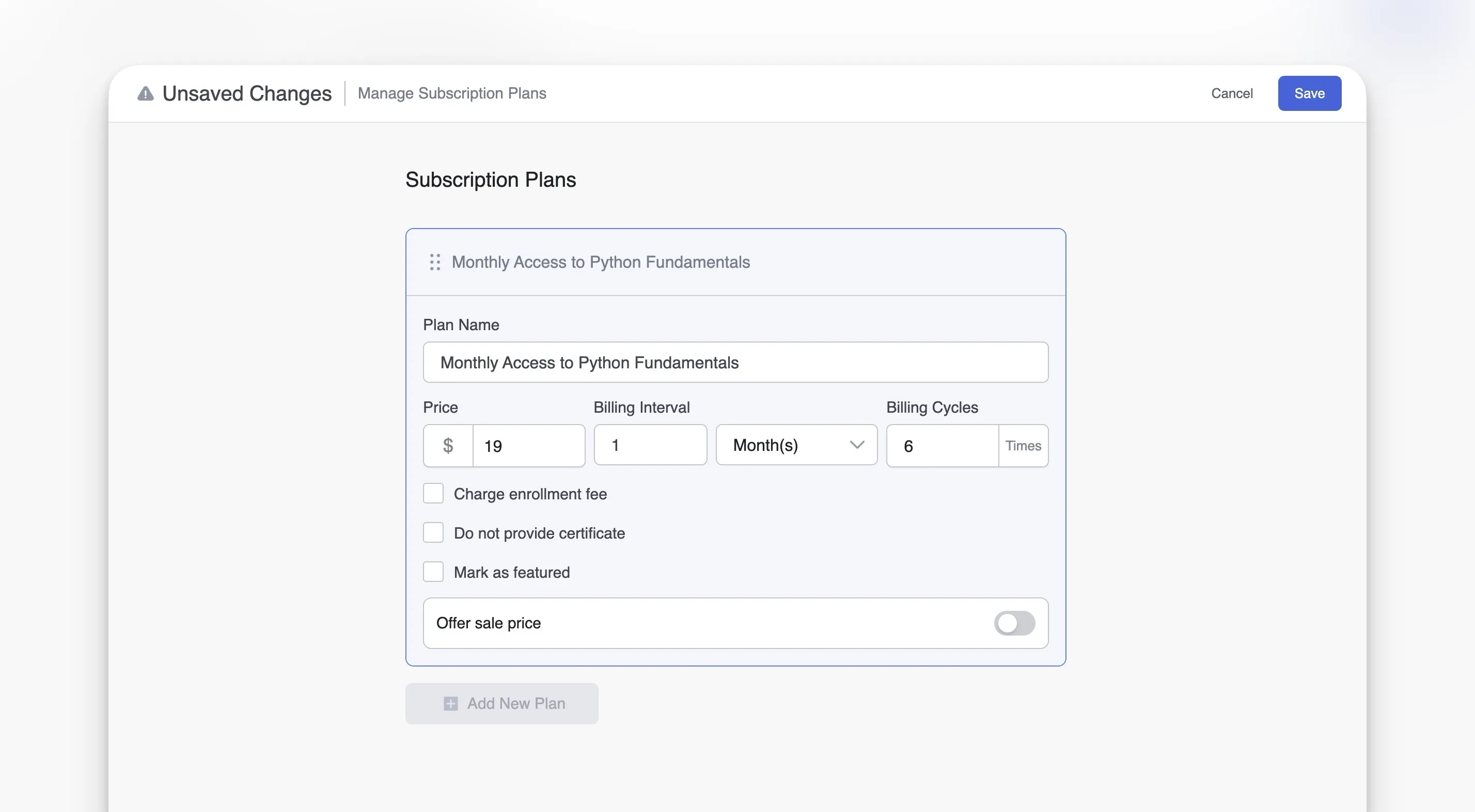 Add Subscription Tutor LMS