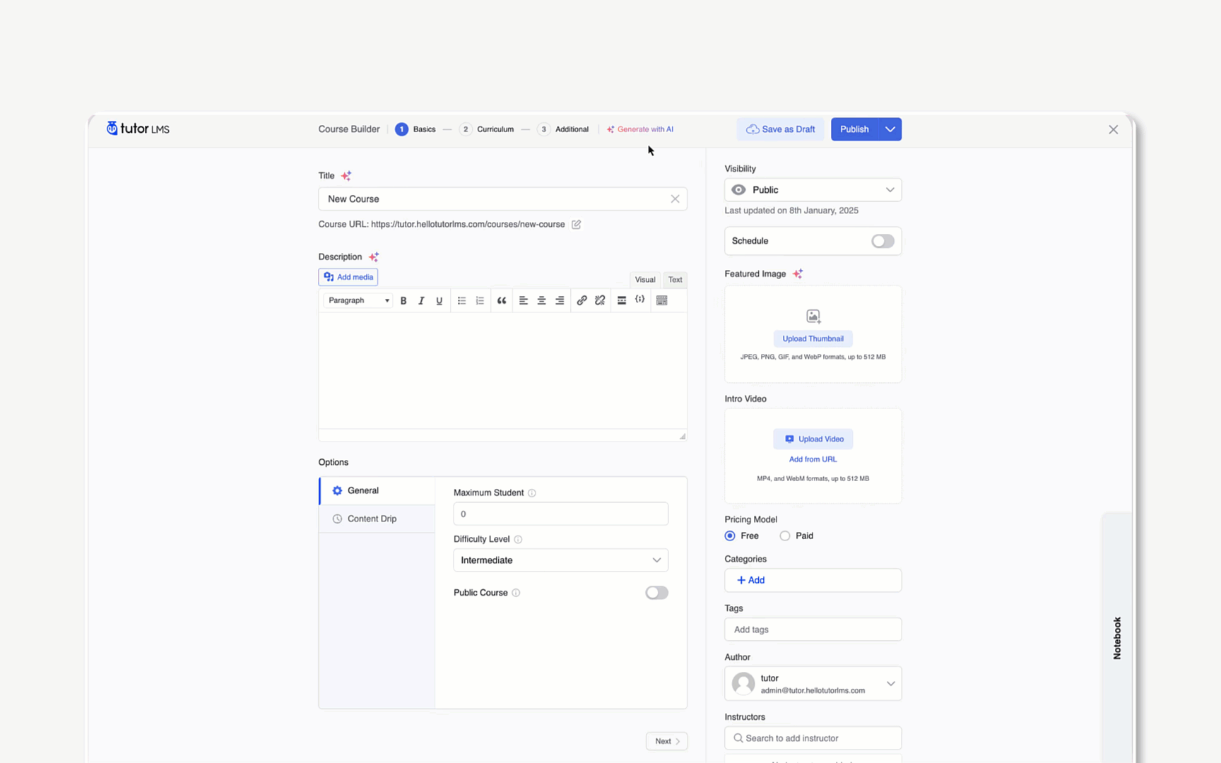 Tutor LMS Ai Powered Course Content Generation