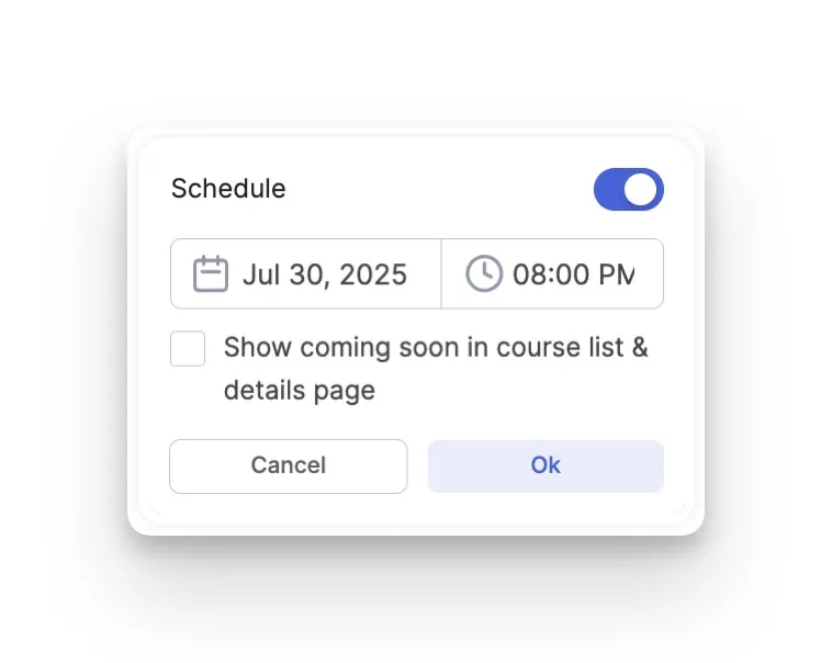 Schedule courses in Tutor LMS