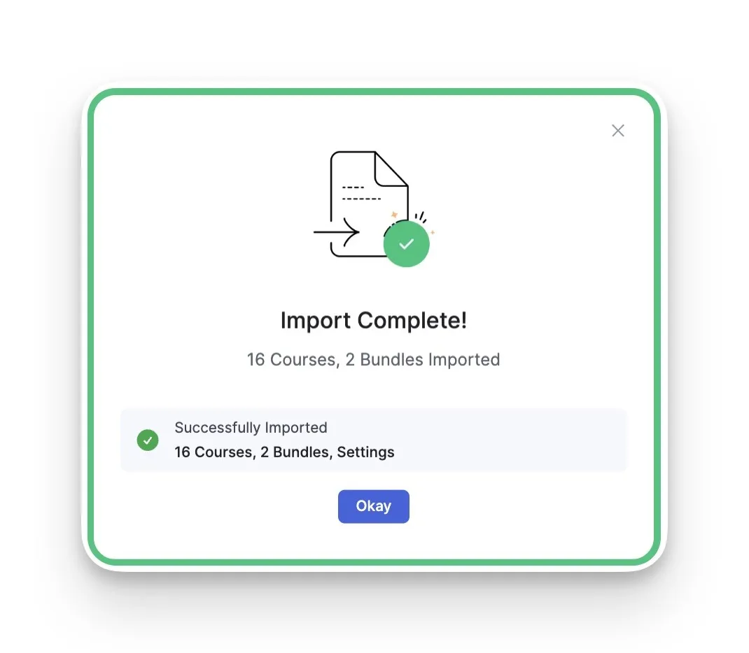 Tutor LMS Import Complete Message
