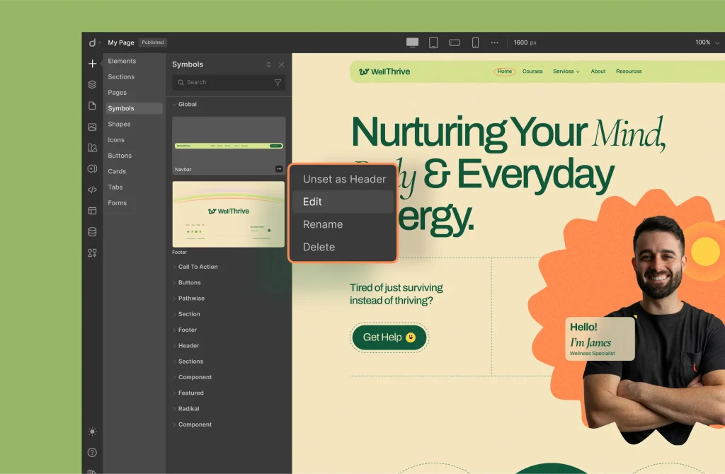 Customize Header & Footer in WellThrive