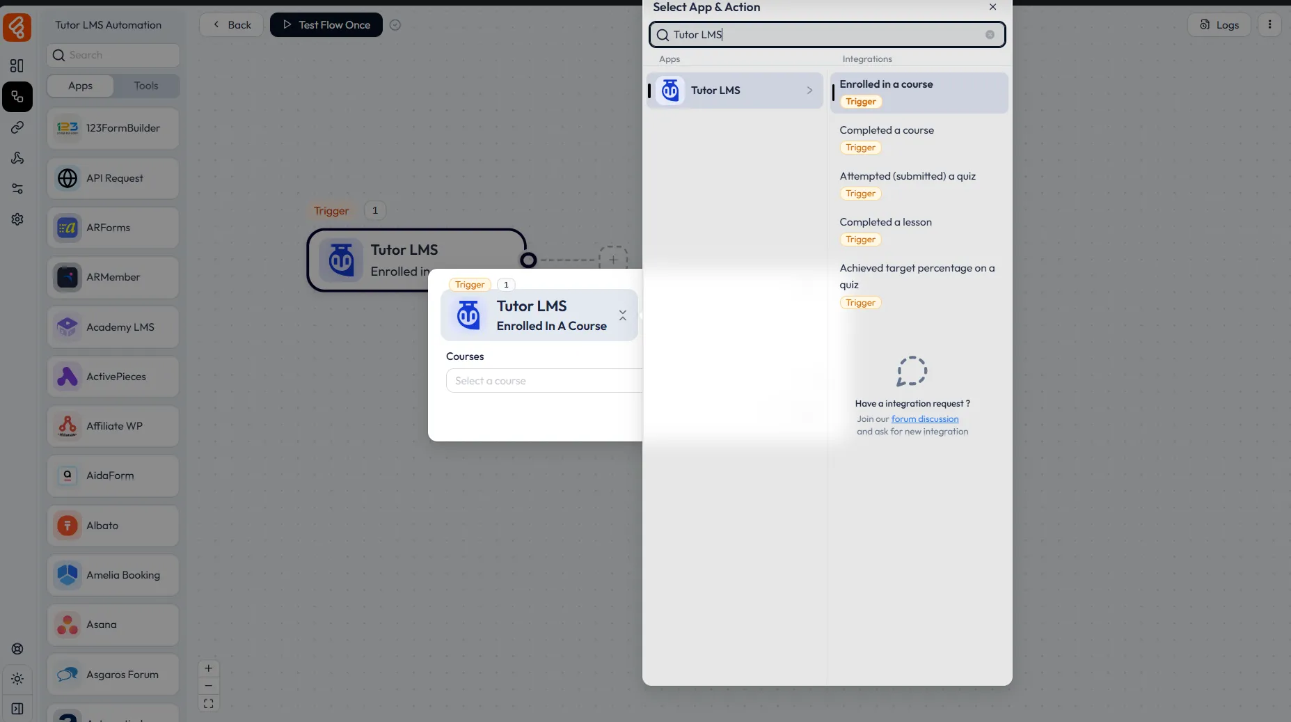 Add Tutor LMS Trigger in Bit Flows