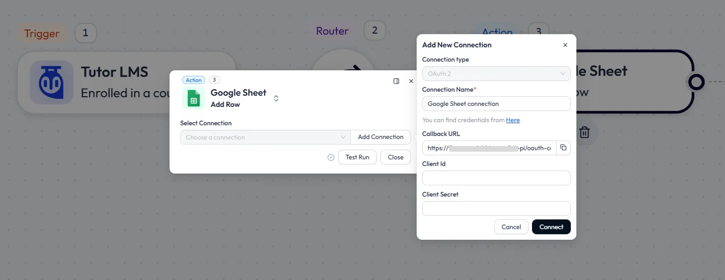 Connect Google Sheets with Tutor LMS