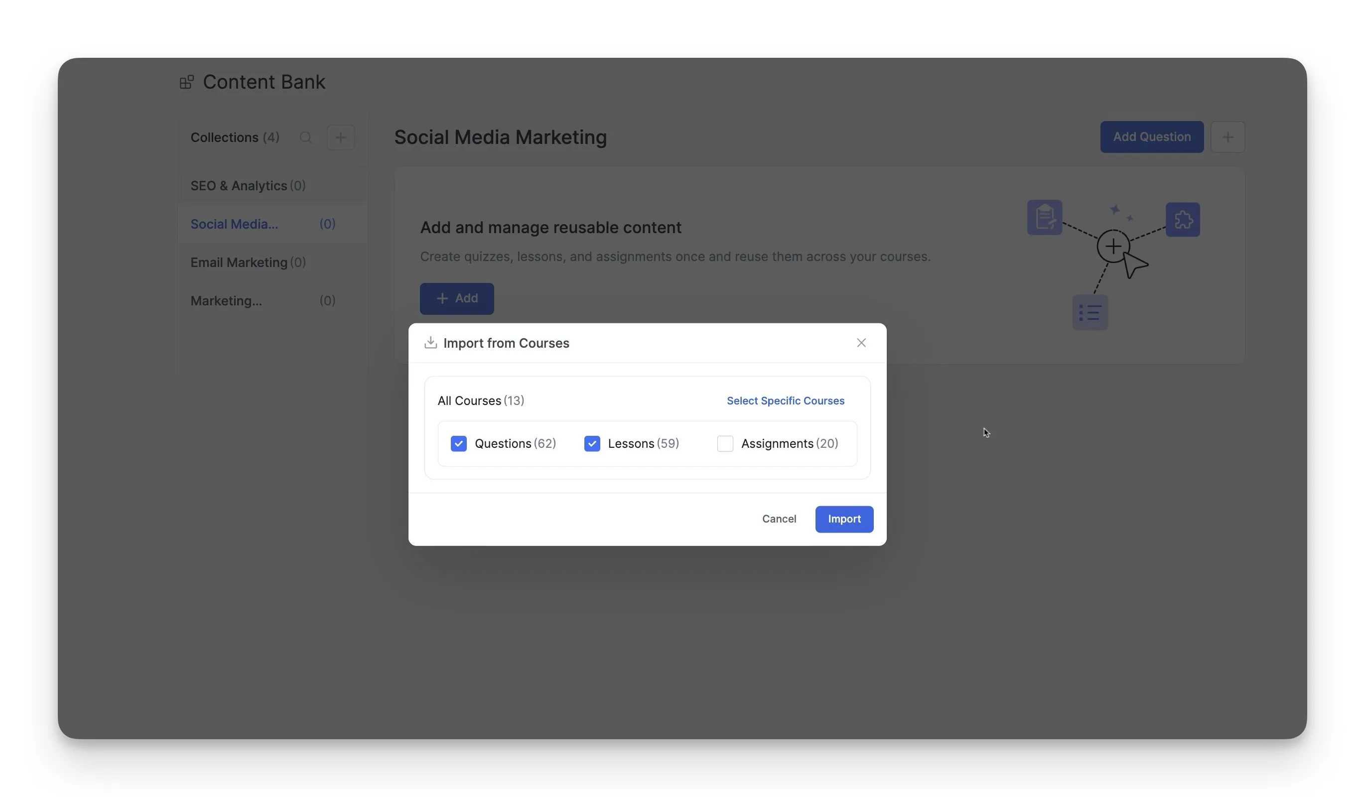 Import from existing courses to Tutor LMS Content Bank