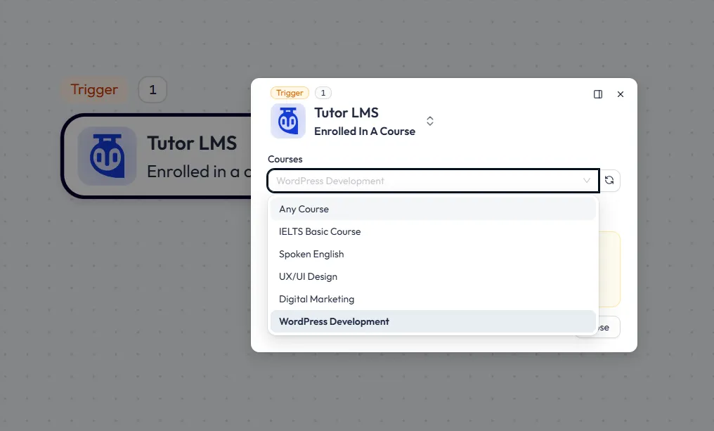 Select Tutor LMS Course