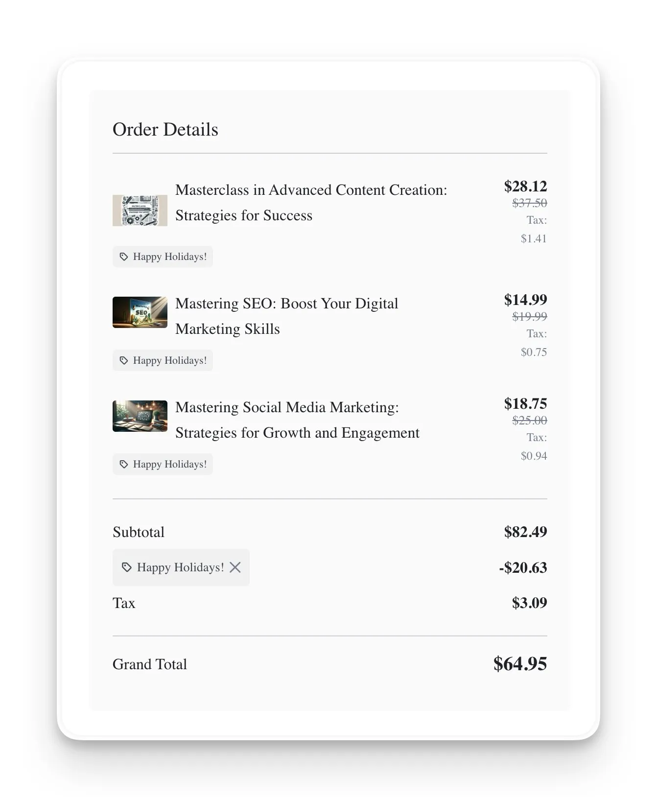 After Coupon Tax Tutor LMS