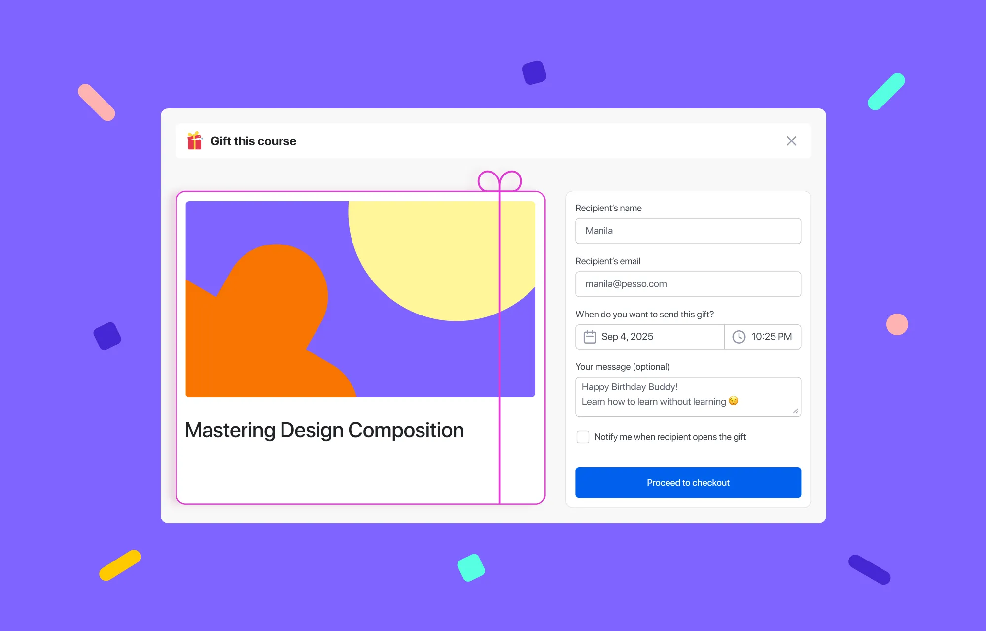 Tutor LMS v3.8.0 gift course illustration