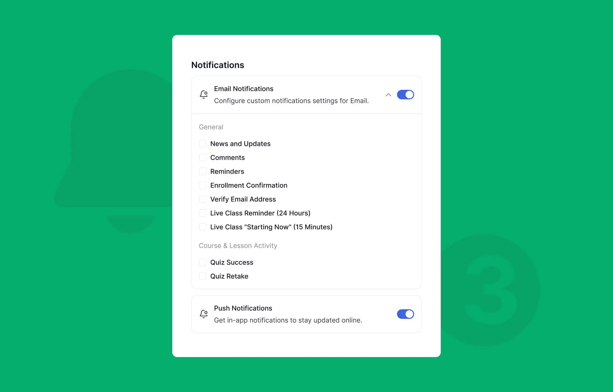 Notifications & Preferences in Tutor LMS