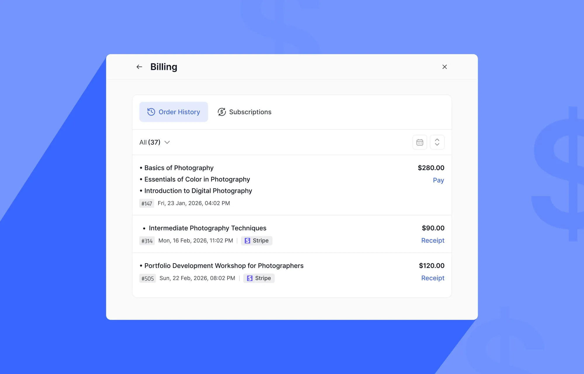 Centralized Course Billing