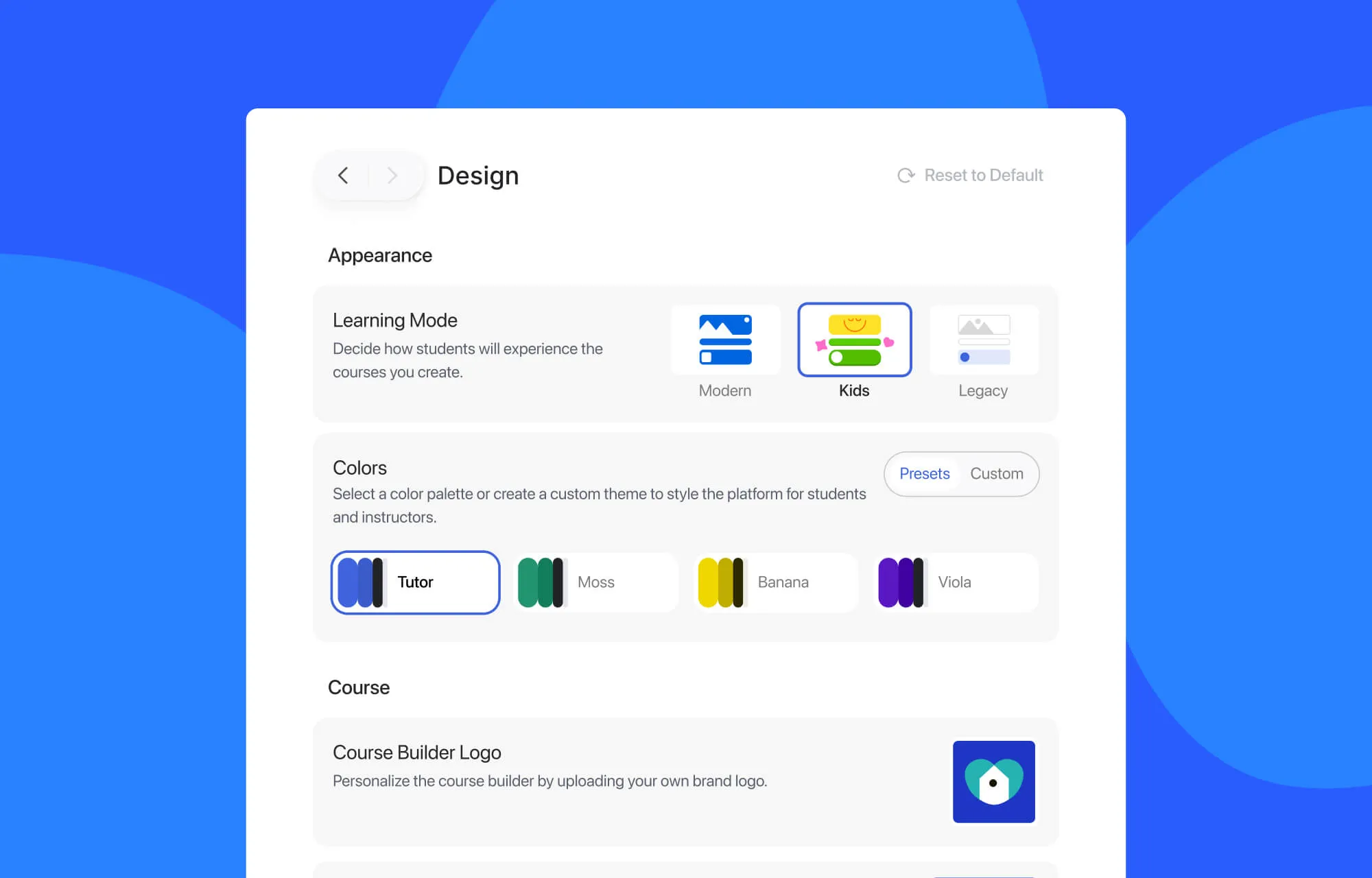 Global Design Settings in Tutor LMS 4.0