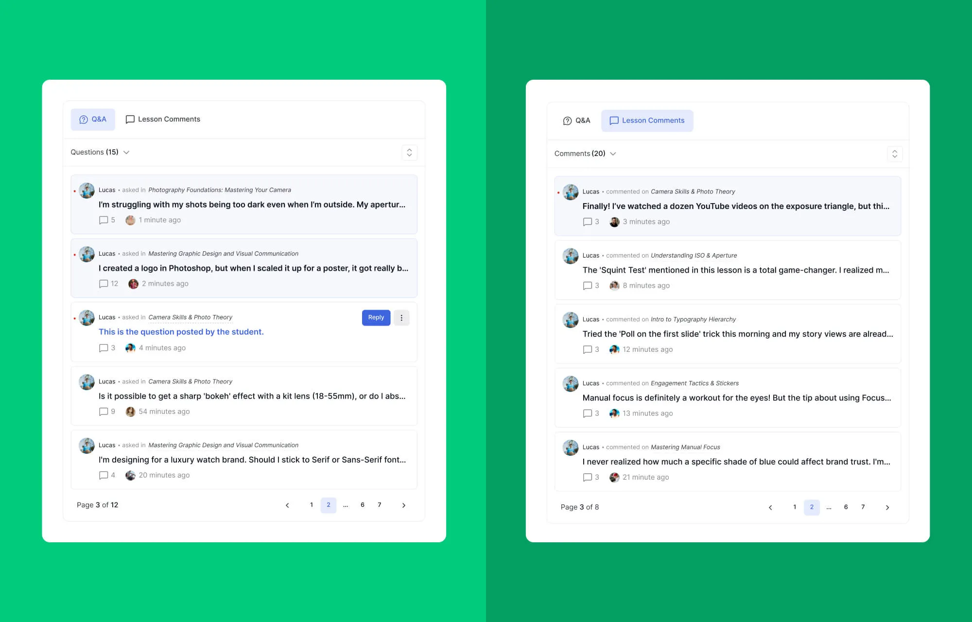 Unified Discussion Q&A in Tutor LMS