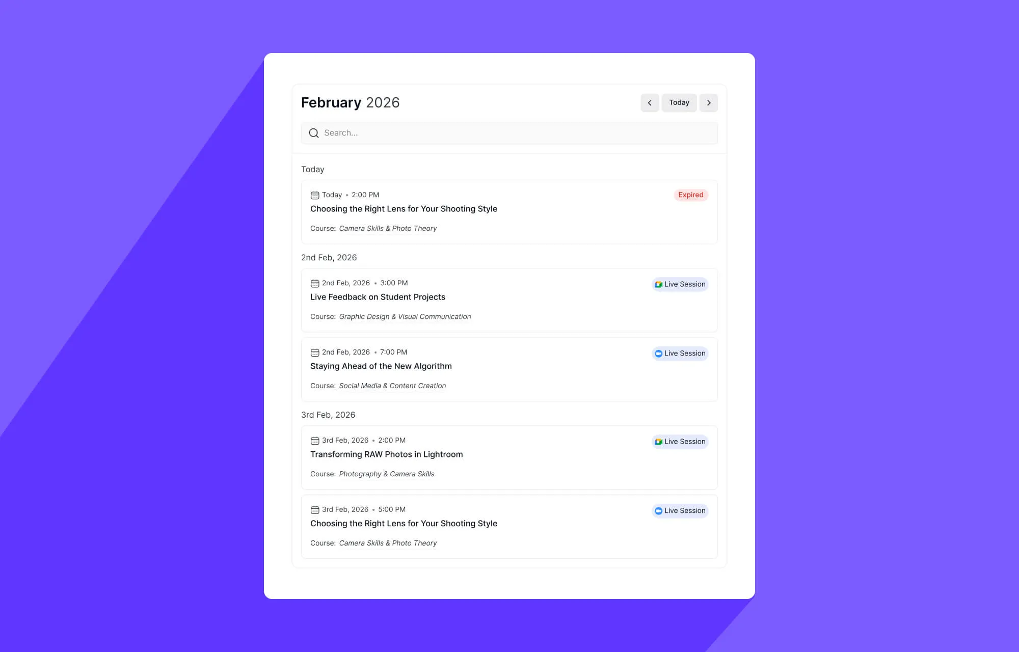 Live Lesson Hub in Tutor LMS 4.0