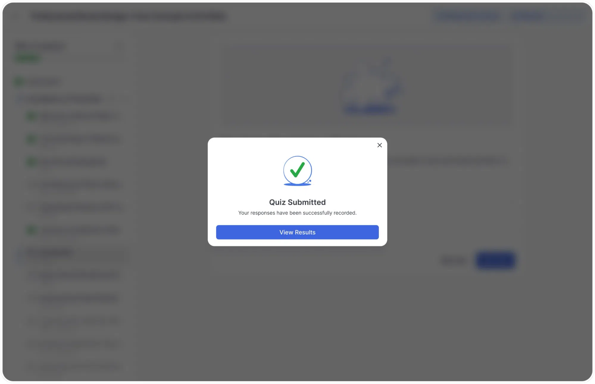 After Submitting a Quiz- View Results