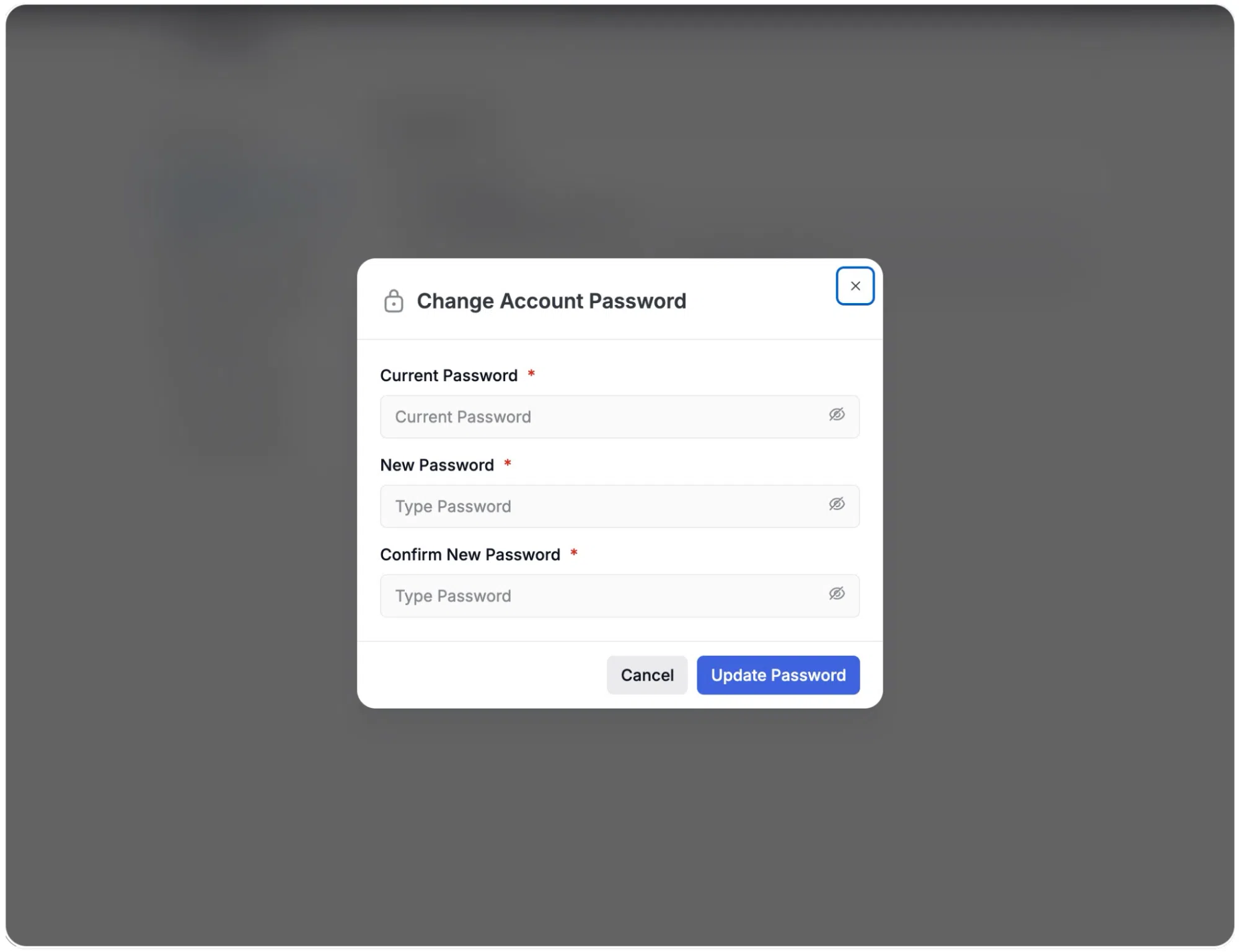 Instructor Account Password Reset option