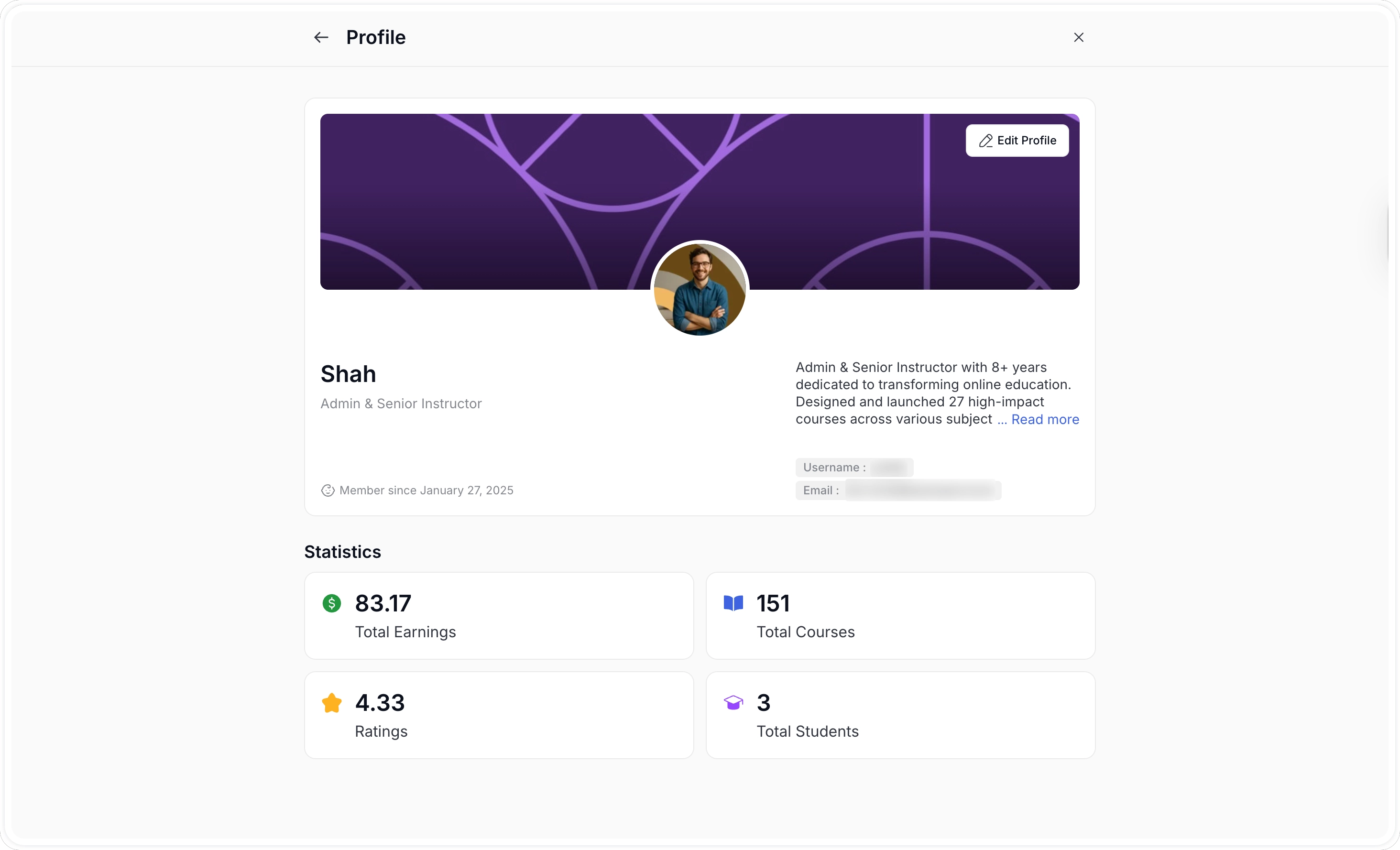 Instructor Profile Overview Tutor LMS