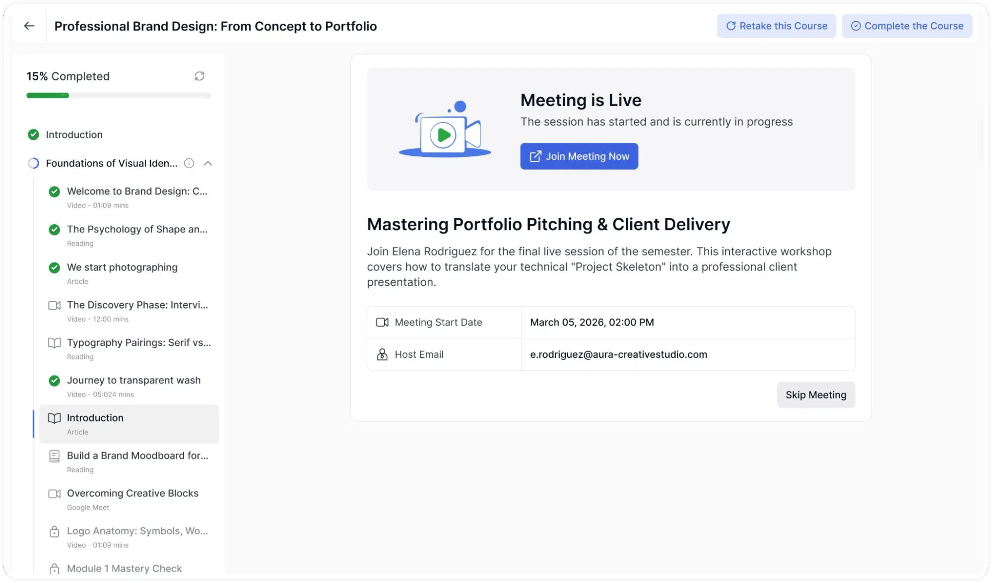 Live Classes- Joining a Live Meeting