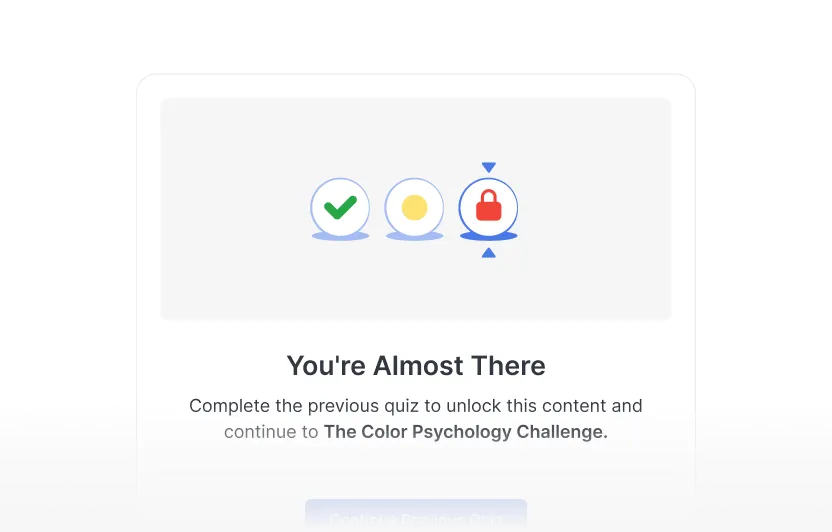 Locked quiz screen prompting completion to unlock content