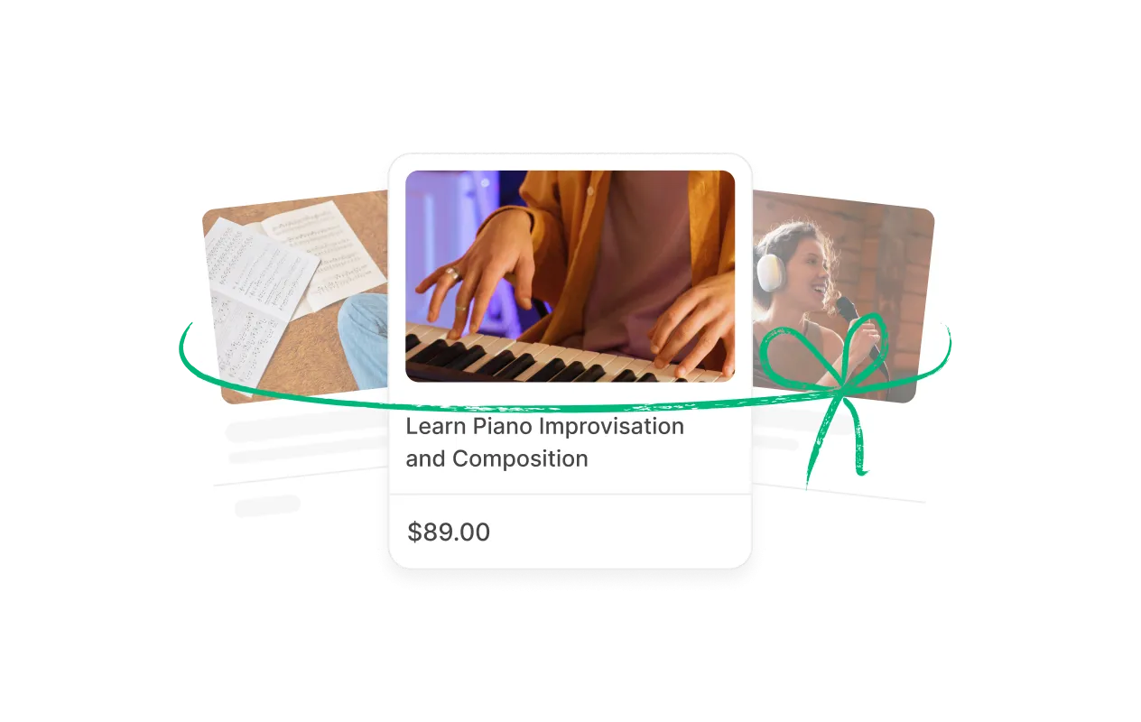 Music course complete package with green ribbon