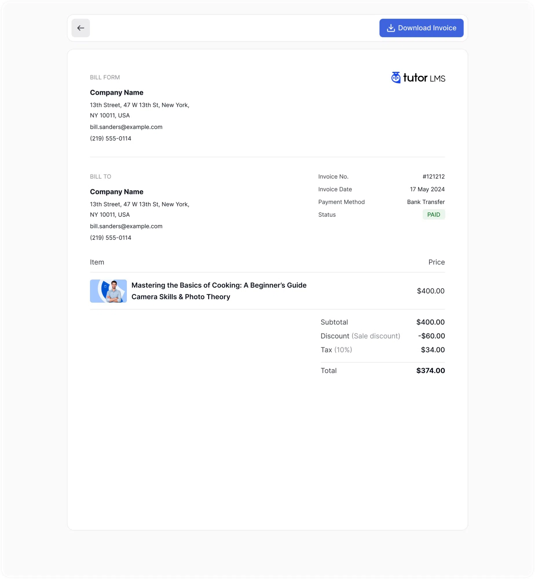 Receipts and Invoices