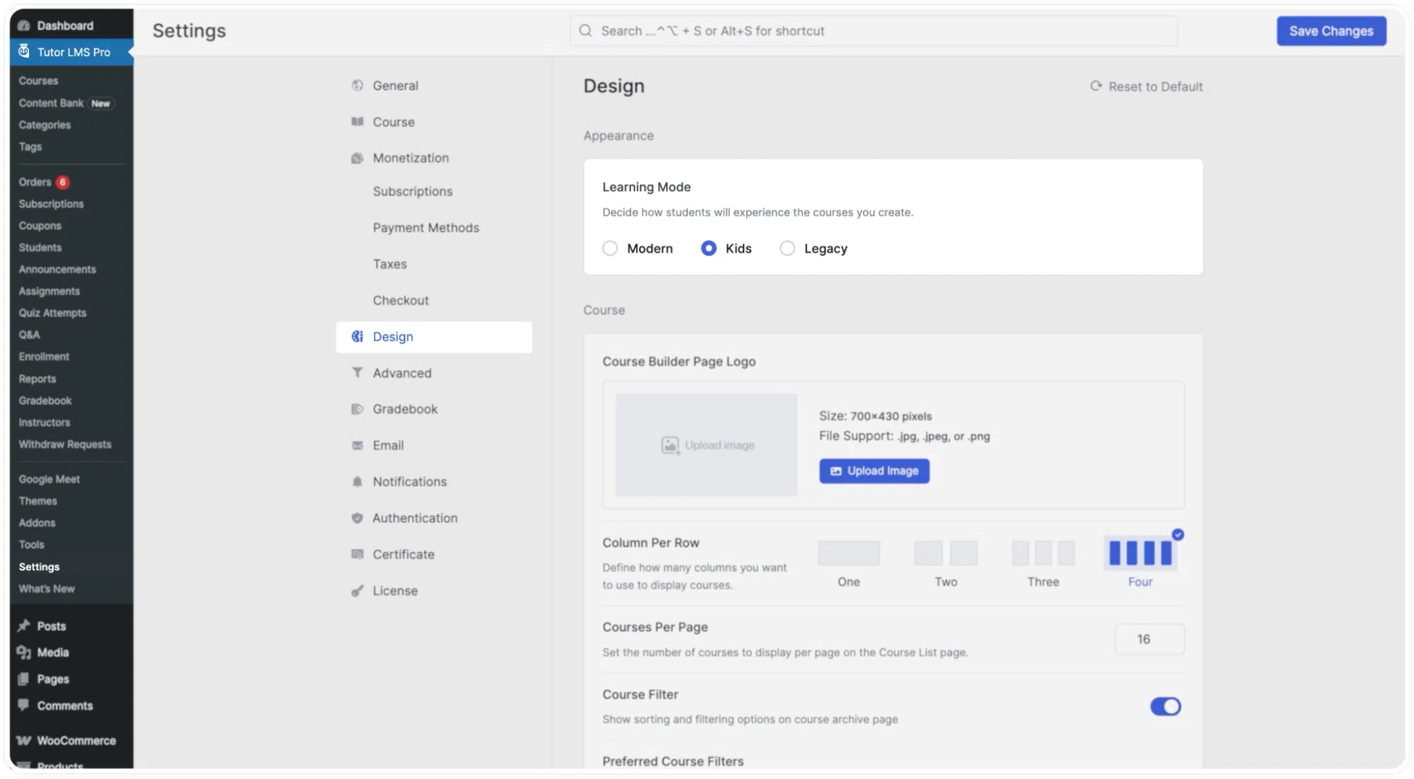 Tutor LMS- How to Enable Kids Mode